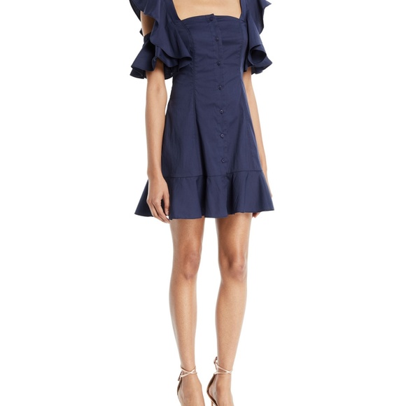 kendall kylie ruffle sleeve dress
